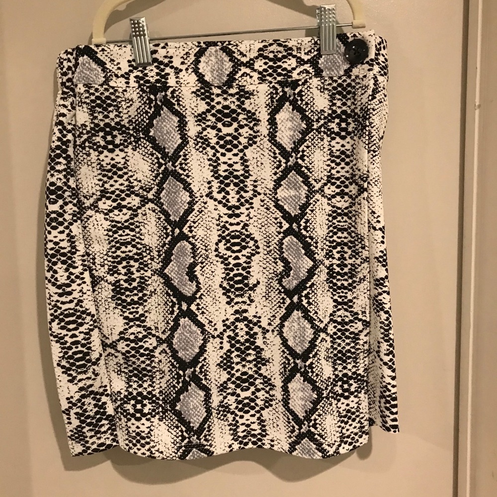 Faux snake skin skirt